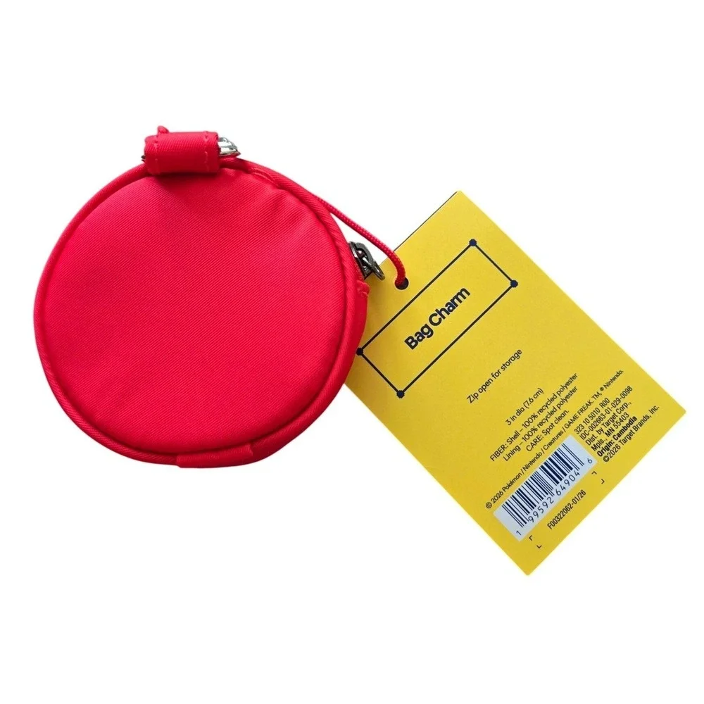 Pokemon Poke Ball Bag Charm Coin Purse Target Exclusive 30th Anniversary Red New